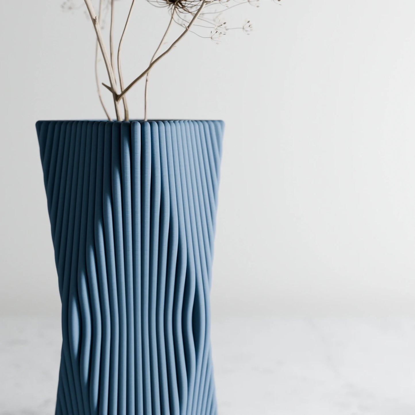 Matte Black Vase "TIDE" Modern & Minimalist 3D Printed Vase for Fresh or Dried Flowers and Decor Gift for Home Plant Lover 10 Inch Vase